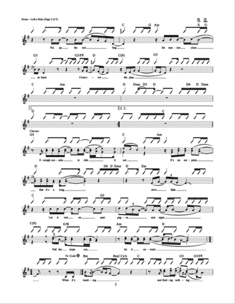 Left a Slide Left a Slide Electric Guitar scores gallery preview page 2