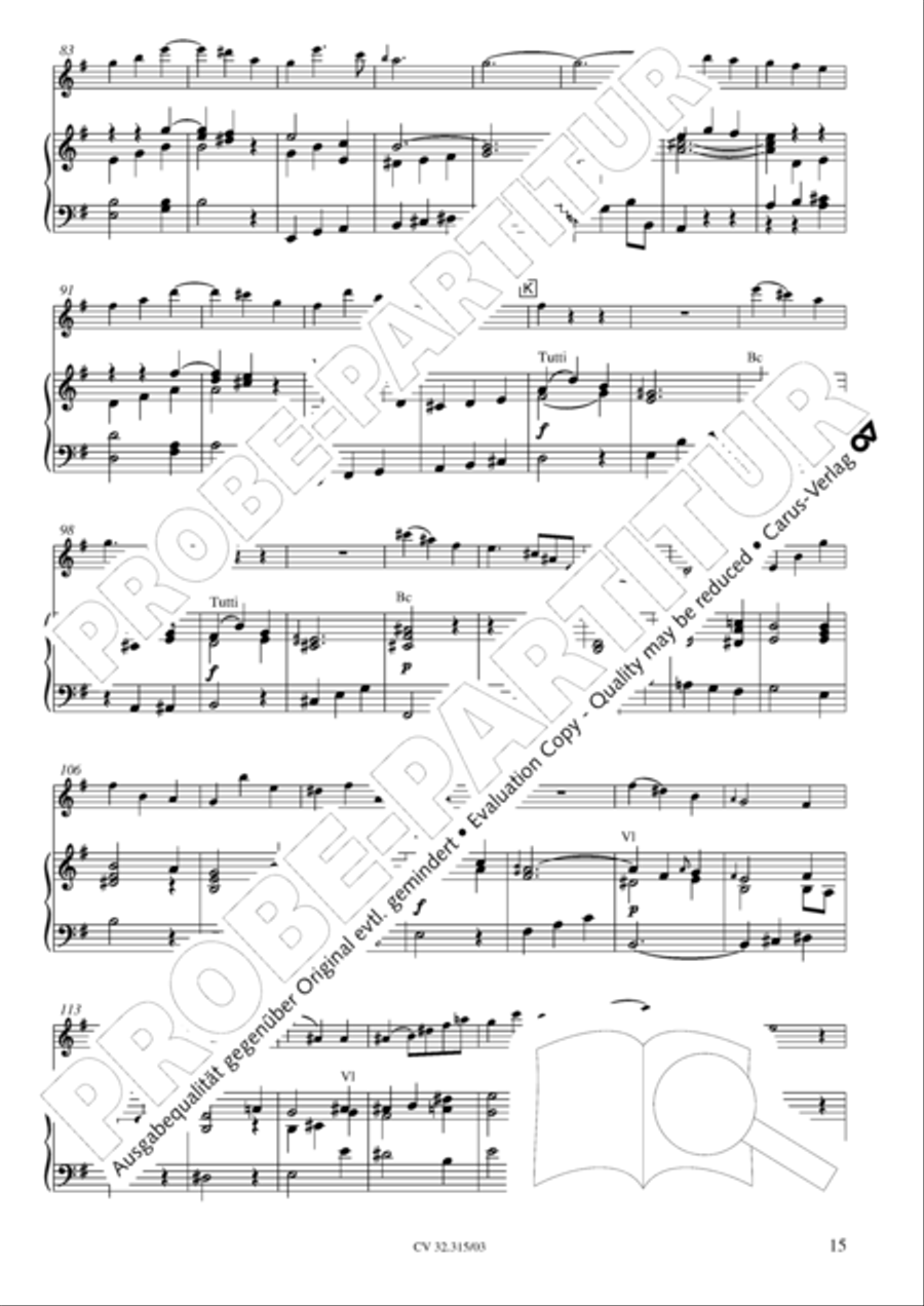 Flute concerto in D major (Flotenkonzert in D) Flute scores gallery preview page 16
