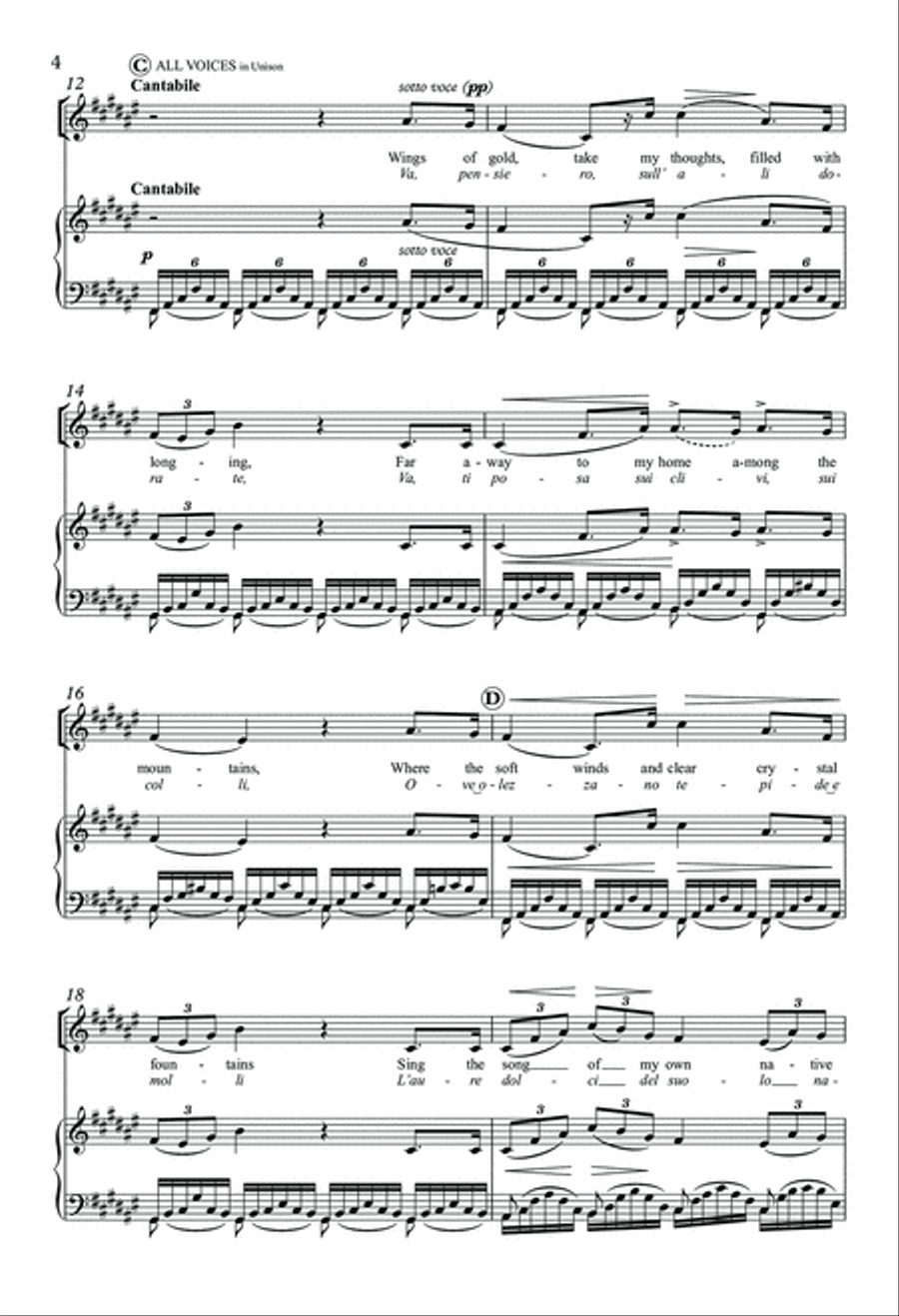 Chorus Of The Hebrew Slaves 4-Part scores gallery preview page 4
