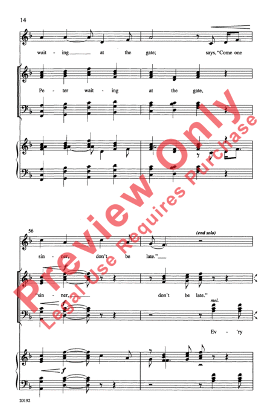 Ev'ry Time I Feel the Spirit 4-Part scores gallery preview page 14
