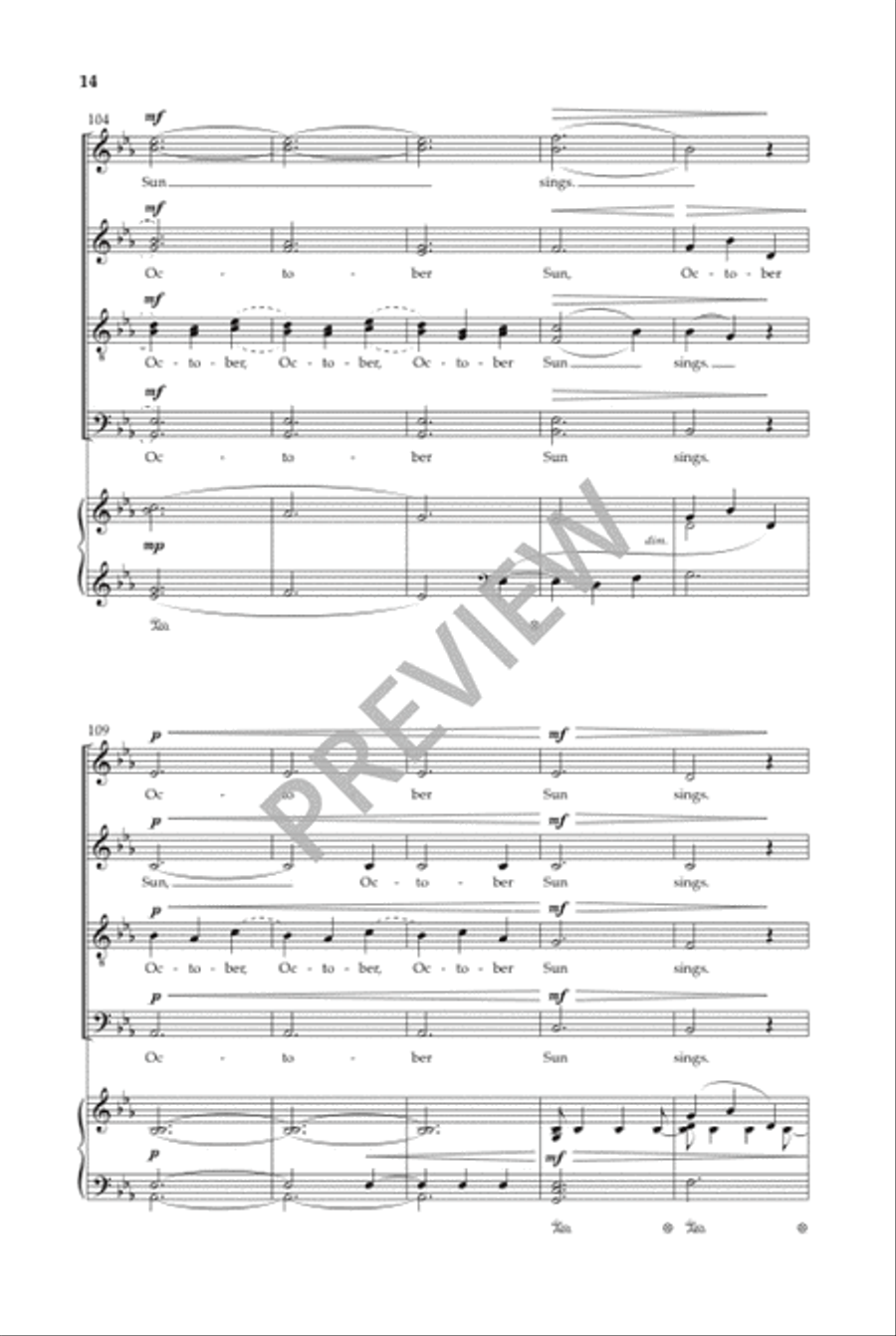 October Sun 4-Part scores gallery preview page 15