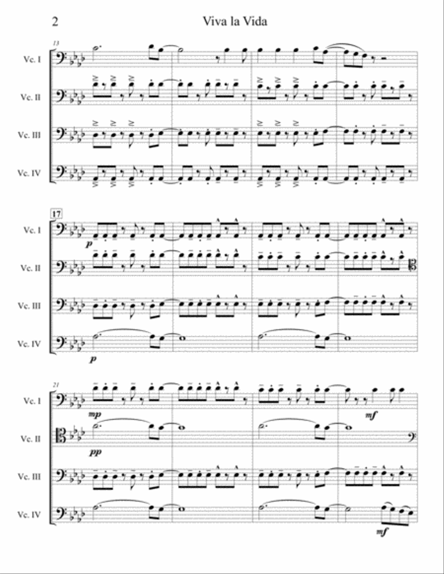 Viva La Vida Small Ensemble scores gallery preview page 2