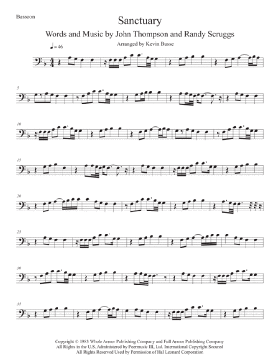 Sanctuary Bassoon Solo scores gallery preview page 1