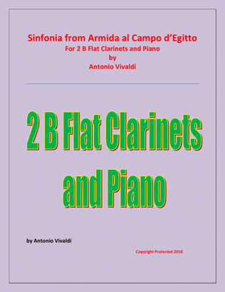Sinfonia from Armida al Campo D'Egitto - 2 B Flat Clarinets and Piano - Early Advanced
