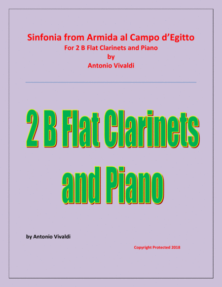 Sinfonia from Armida al Campo D'Egitto - 2 B Flat Clarinets and Piano - Early Advanced image number null