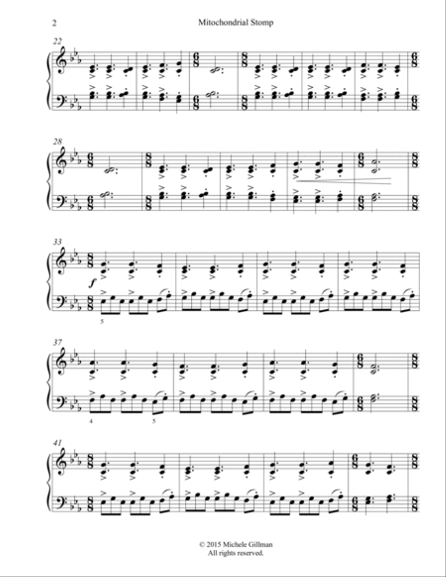 Songs from My People - Mitochondrial Stomp Piano Solo scores gallery preview page 2