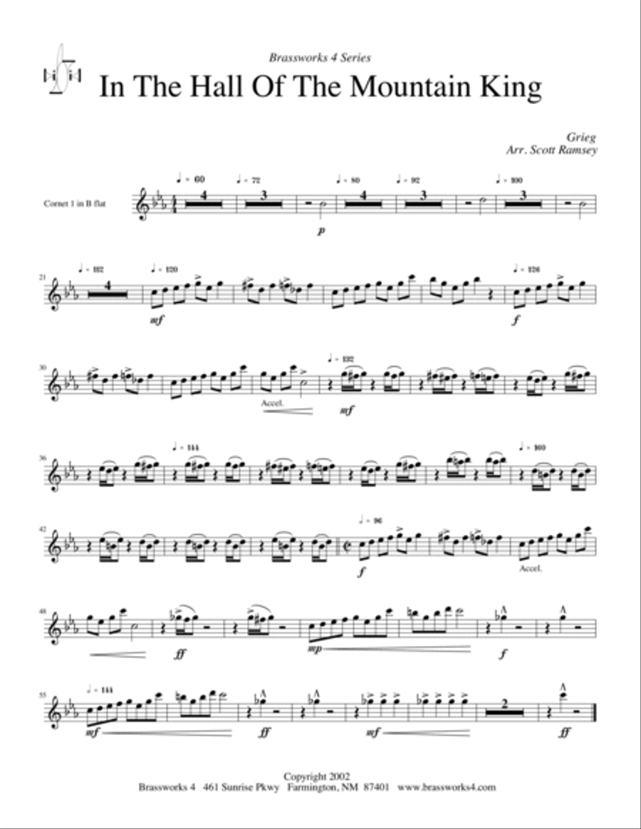 In The Hall of the Mountain King Brass Quartet scores gallery preview page 4