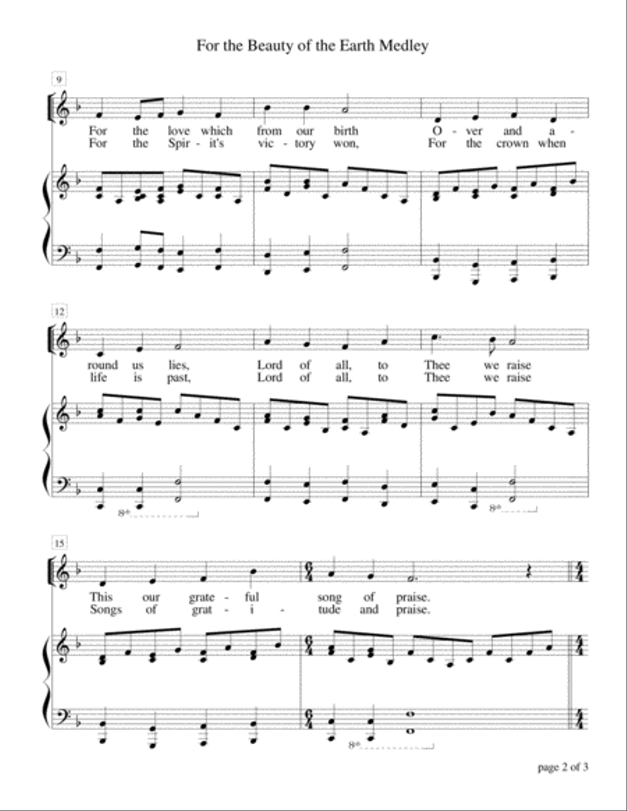 For the Beauty of the Earth Medley Voice scores gallery preview page 2