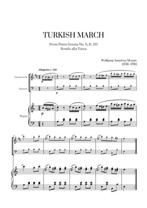 W. A. Mozart - Turkish March (Alla Turca) for Clarinet, Bassoon and Piano