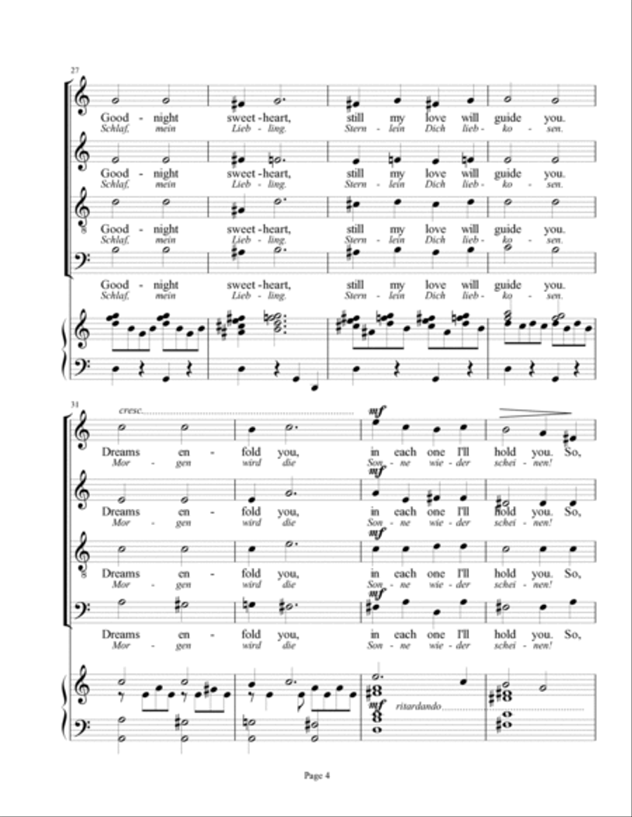 Goodnight Sweetheart 4-Part scores gallery preview page 4