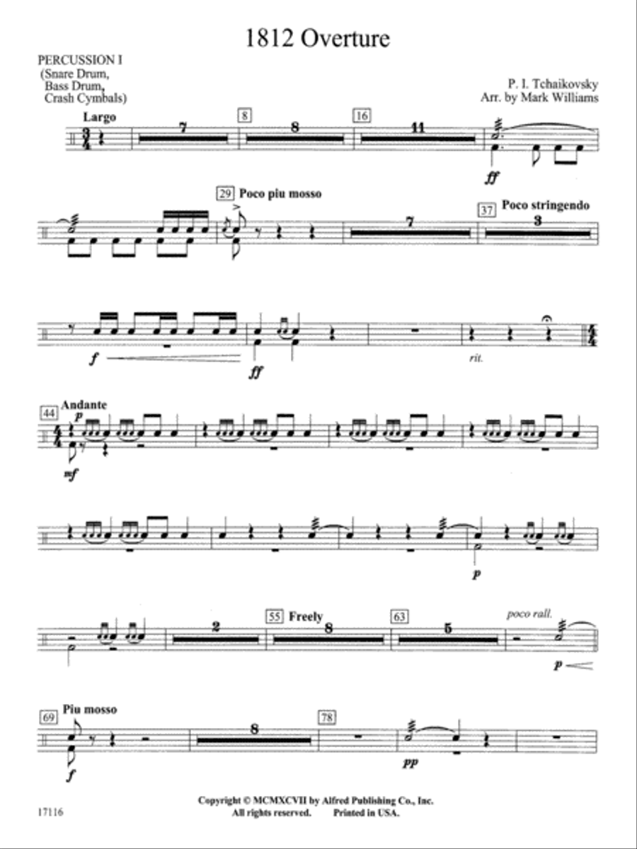 1812 Overture: 1st Percussion Concert Band scores gallery preview page 1