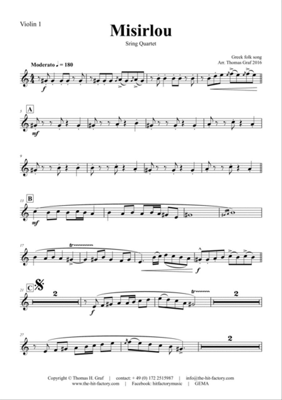 Misirlou - Pulp Fiction - String Quartet - C String Quartet scores gallery preview page 5