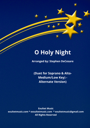 Book cover for O Holy Night (Duet for Soprano and Alto solo) - Medium/Low Key - Alternate Version)