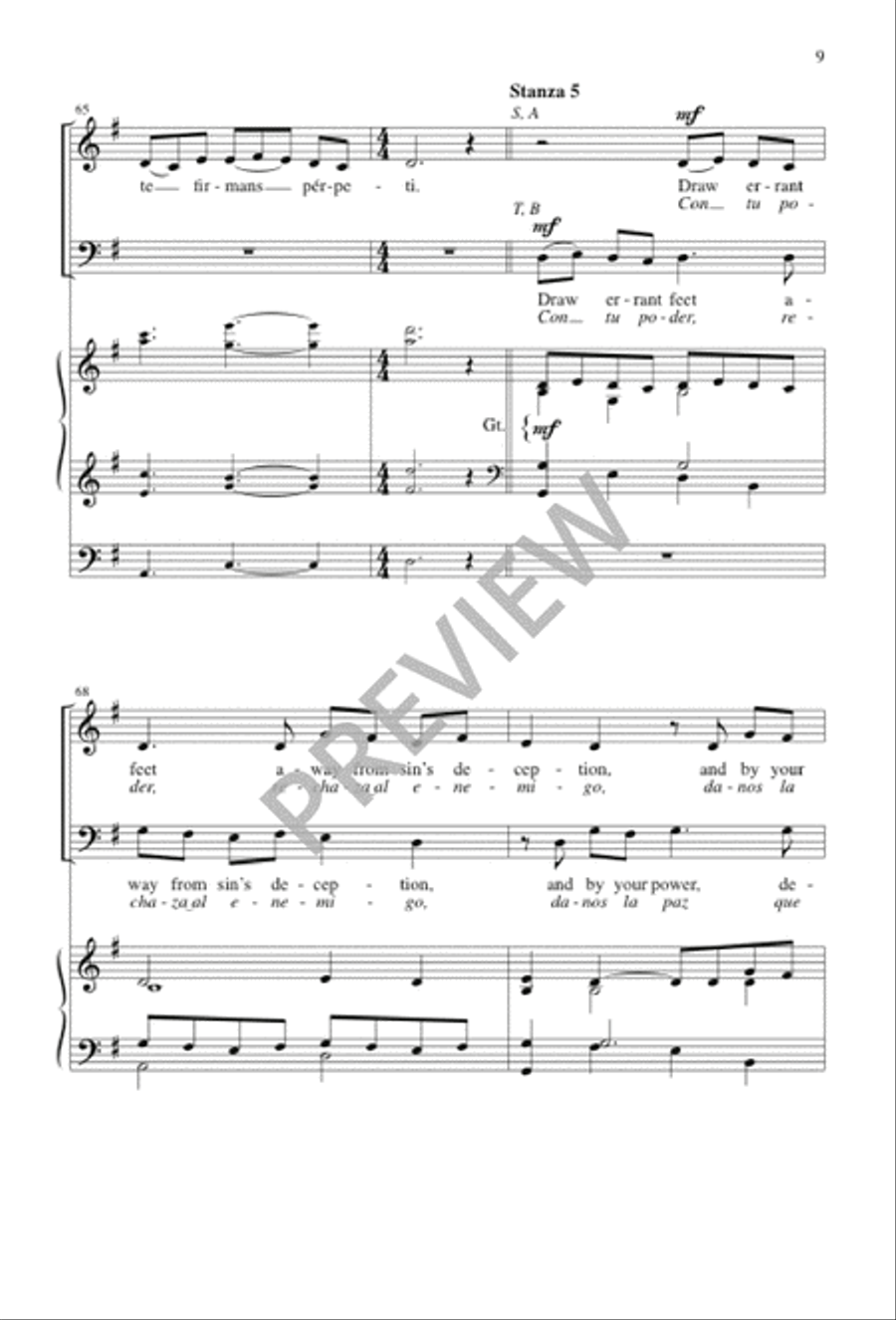 Ven, Creador, Espíritu Divino / Come, Spirit Blest, Creator God 4-Part scores gallery preview page 9