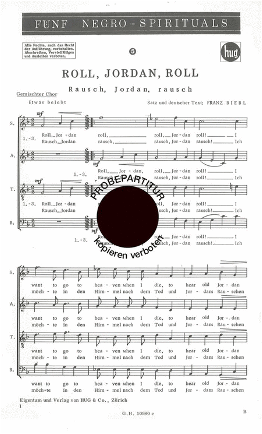 Roll jordan roll Choir scores gallery preview page 1