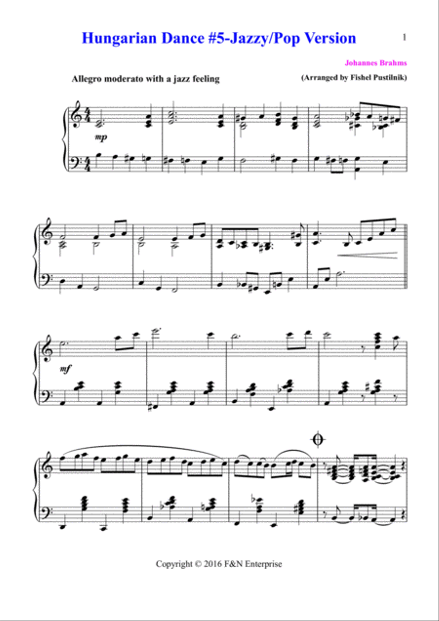 Hungarian Dance No. 5 Piano scores gallery preview page 2