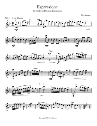 Espressione: 10 Unique Etudes to Develop Expressive Playing in Intermediate Vioinists