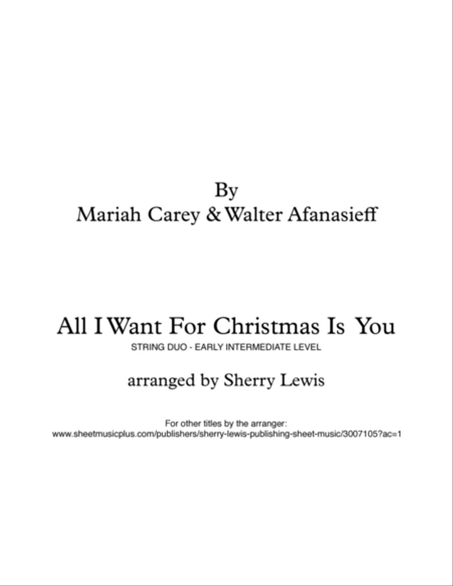 All I Want For Christmas Is You String Duet scores gallery preview page 2