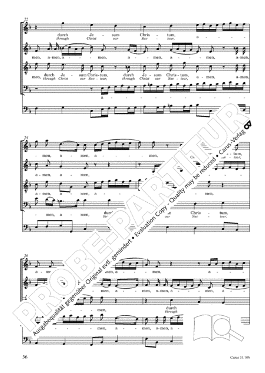 God's own time is the time appointed (Gottes Zeit ist die allerbeste Zeit) 4-Part scores gallery preview page 37