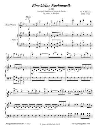 Mozart: Eine kleine Nachtmusik for Oboe d'Amore & Piano