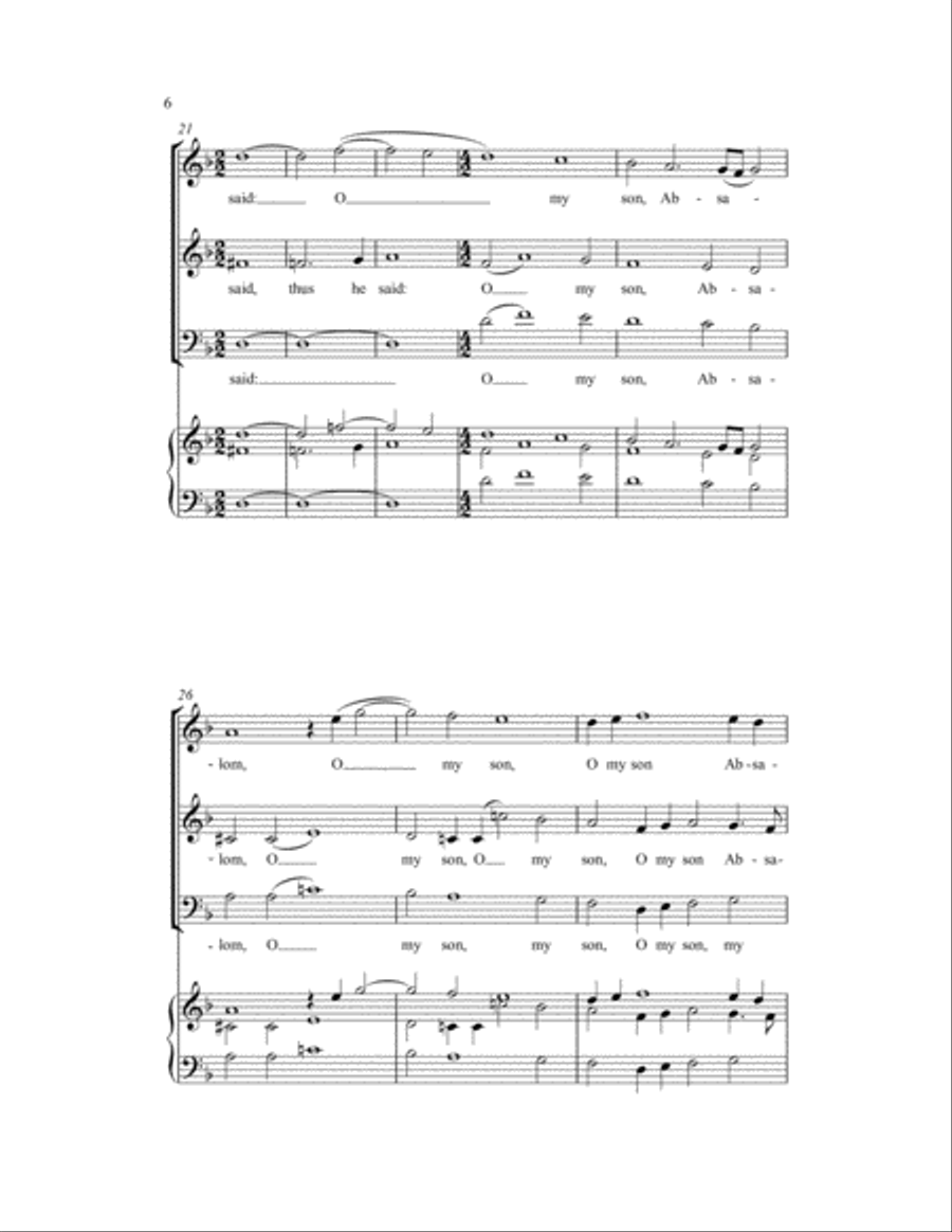 David's Song Upon Absalom 3-Part scores gallery preview page 5