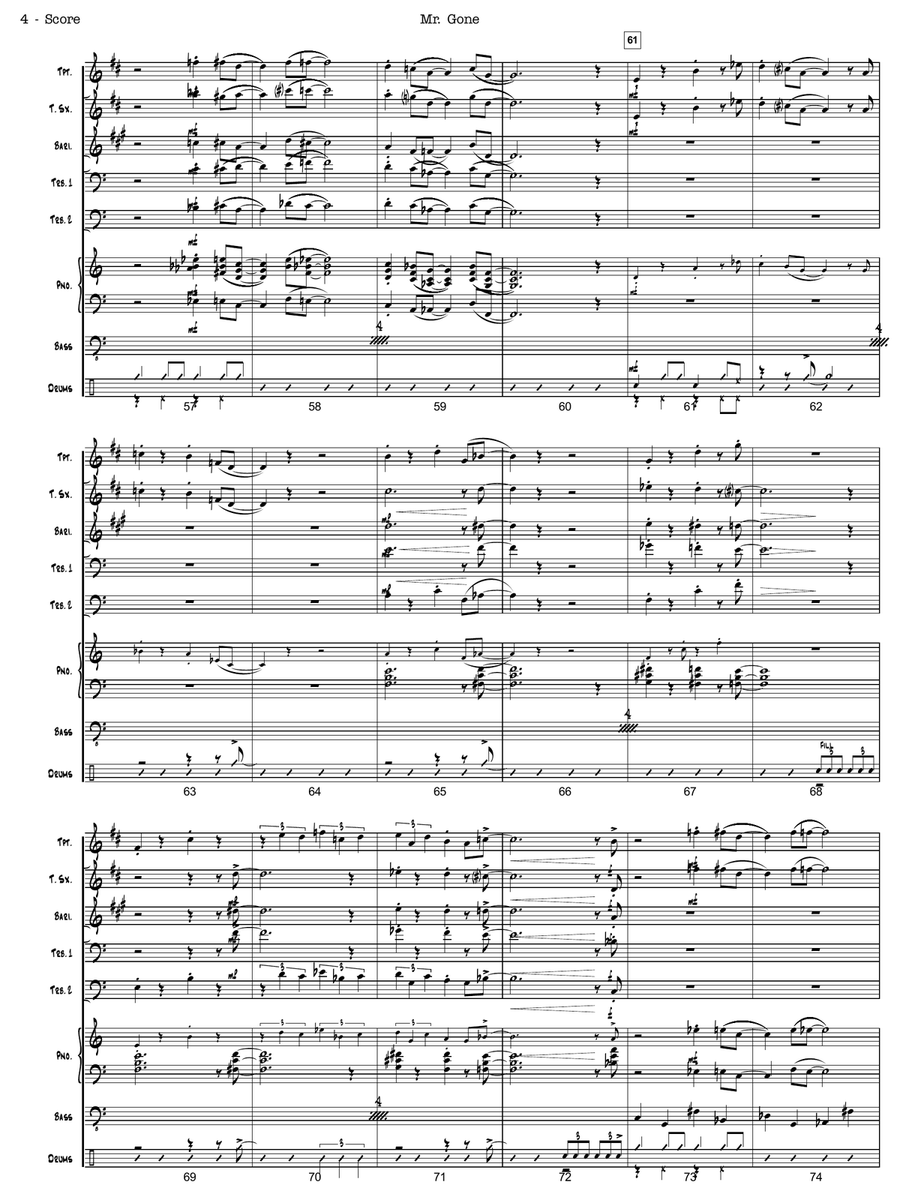 Mr. Gone Small Ensemble scores gallery preview page 5