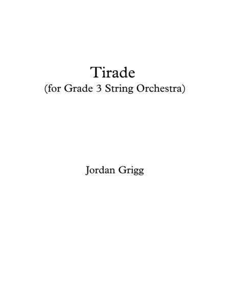 Tirade (for Grade 3 String Orchestra) image number null