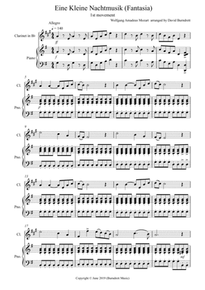 Eine Kleine Nachtmusik (Fantasia) 1st Movement for Clarinet in Bb and Piano