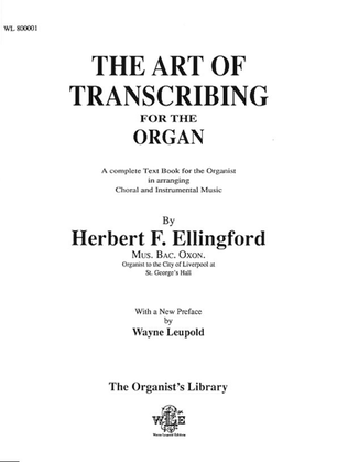 Book cover for The Art of Transcribing for the Organ