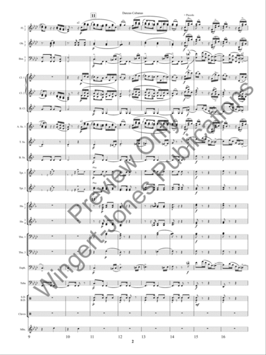Danzas Cubanas Concert Band scores gallery preview page 5