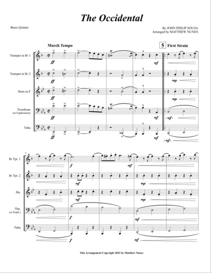 The Occidental Brass Quintet scores gallery preview page 3
