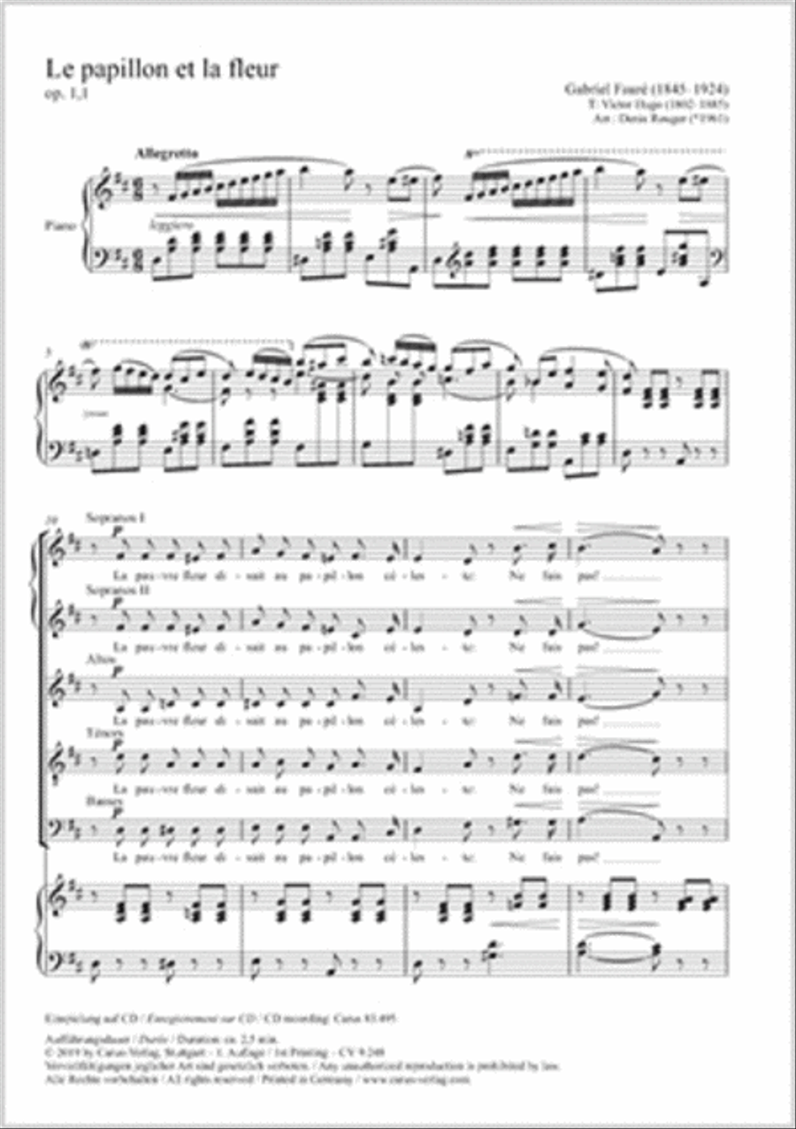 Le papillon et la fleur SSATB scores gallery preview page 1