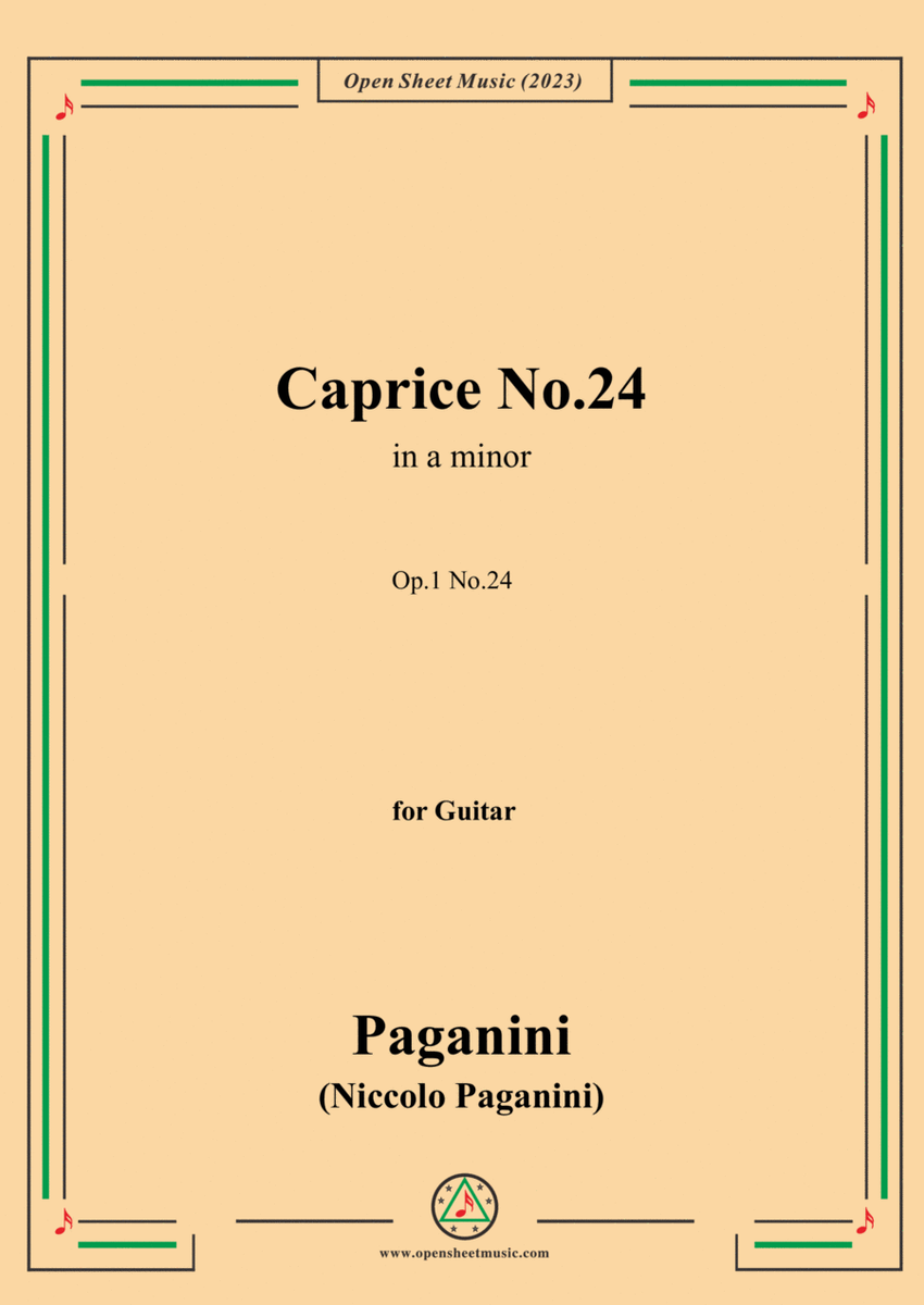 Paganini-Caprice No.24,Op.1 No.24,in a minor,for Guitar image number null