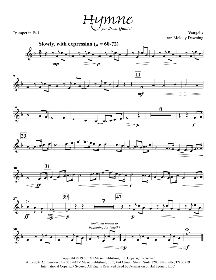 Hymne Hymne Brass Ensemble scores gallery preview page 5