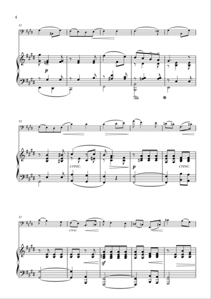 Salut d'Amour (Op. 12) - Cello and Piano Chamber Music scores gallery preview page 4