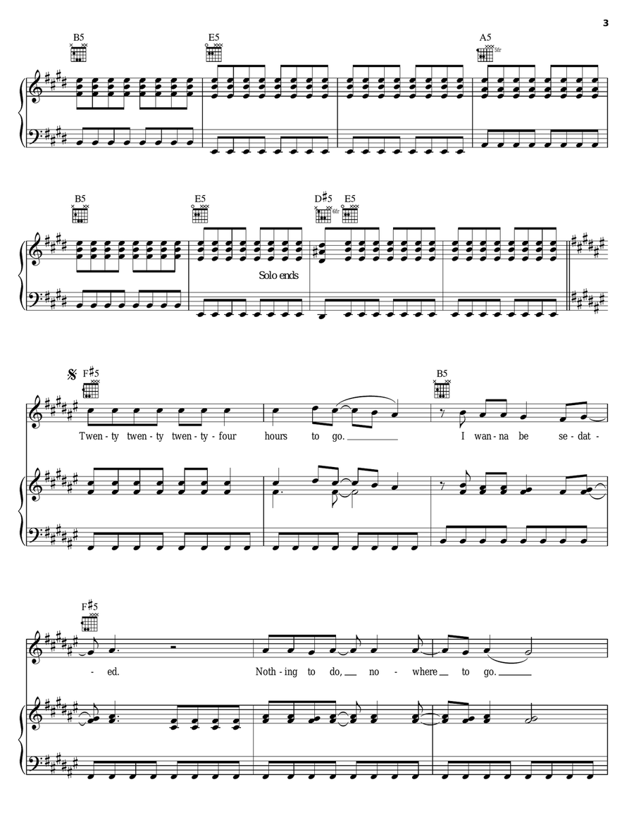 I Wanna Be Sedated I Wanna Be Sedated Piano, Vocal, Guitar scores gallery preview page 3