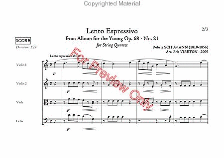 Lento Espressivo - From Album For The Young Opus 68 No. 21 image number null