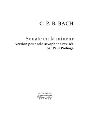 Sonata in a minor, Wq 132