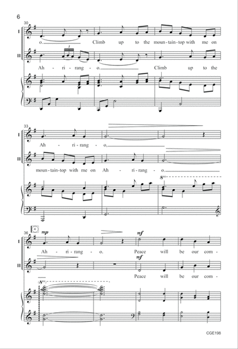 Ahrirang Two-part Ahrirang Two-part Choir scores gallery preview page 6