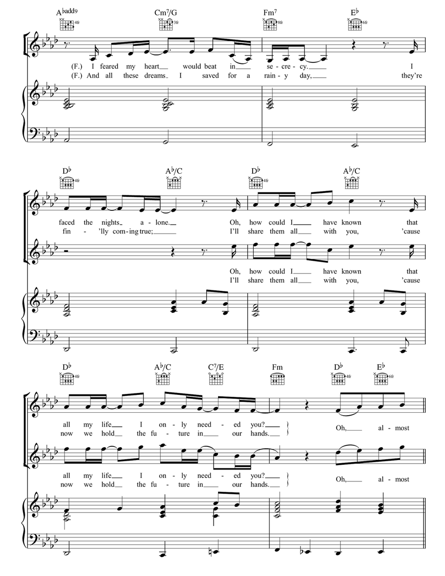 Almost Paradise Almost Paradise Piano, Vocal, Guitar scores gallery preview page 2