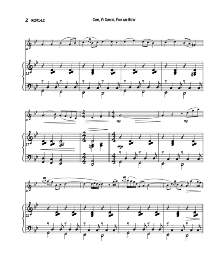 Come, Ye Sinners, Poor and Needy Flute Solo scores gallery preview page 2