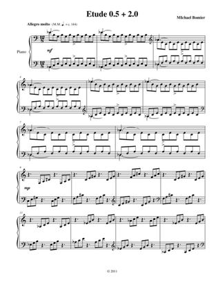 Etude 0.5 + 2.0 for Piano Solo from 25 Etudes using Symmetry, Mirroring and Intervals