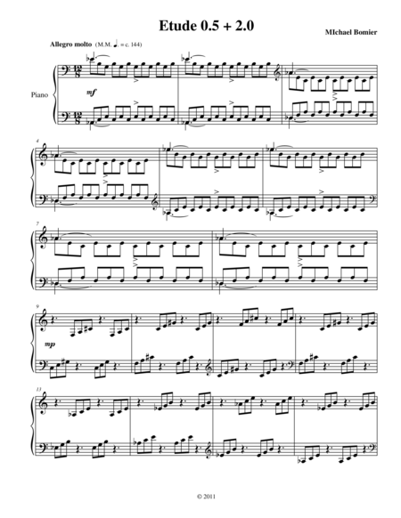 Etude 0.5 + 2.0 for Piano Solo from 25 Etudes using Symmetry, Mirroring and Intervals image number null