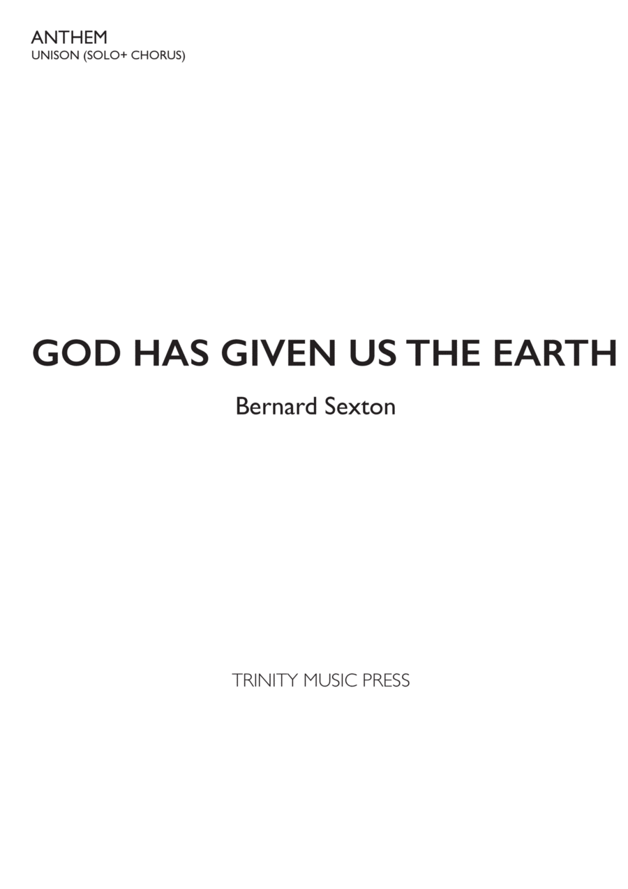 God Has Given Us the Earth Unison Choir scores gallery preview page 1
