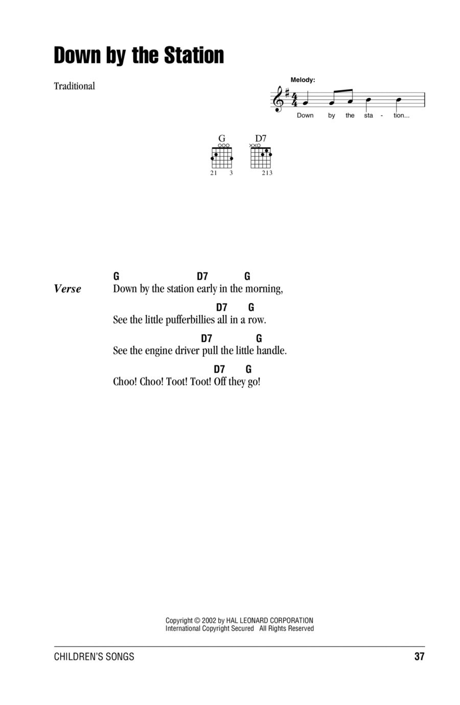 Down By The Station Acoustic Guitar scores gallery preview page 1