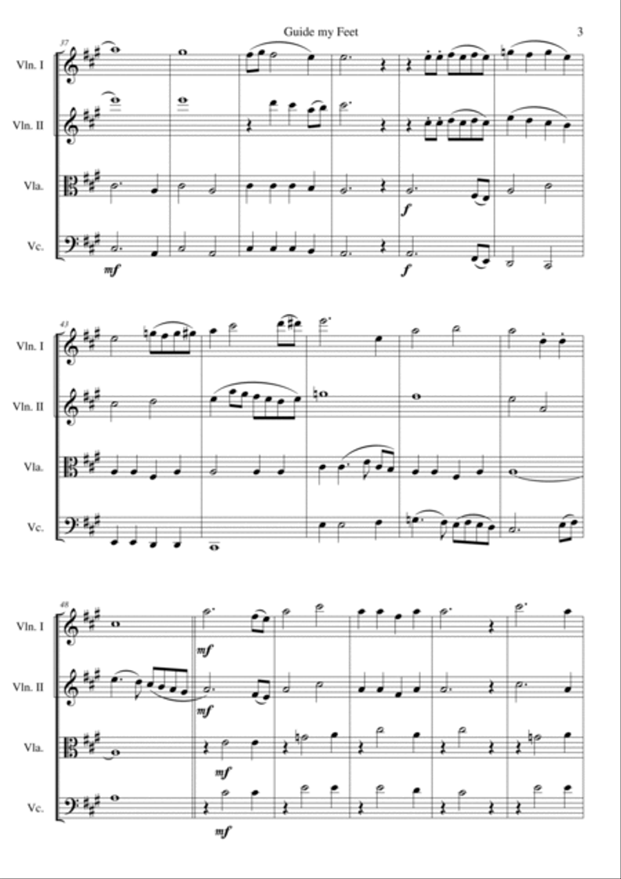 Guide my Feet for string quartet String Quartet scores gallery preview page 3