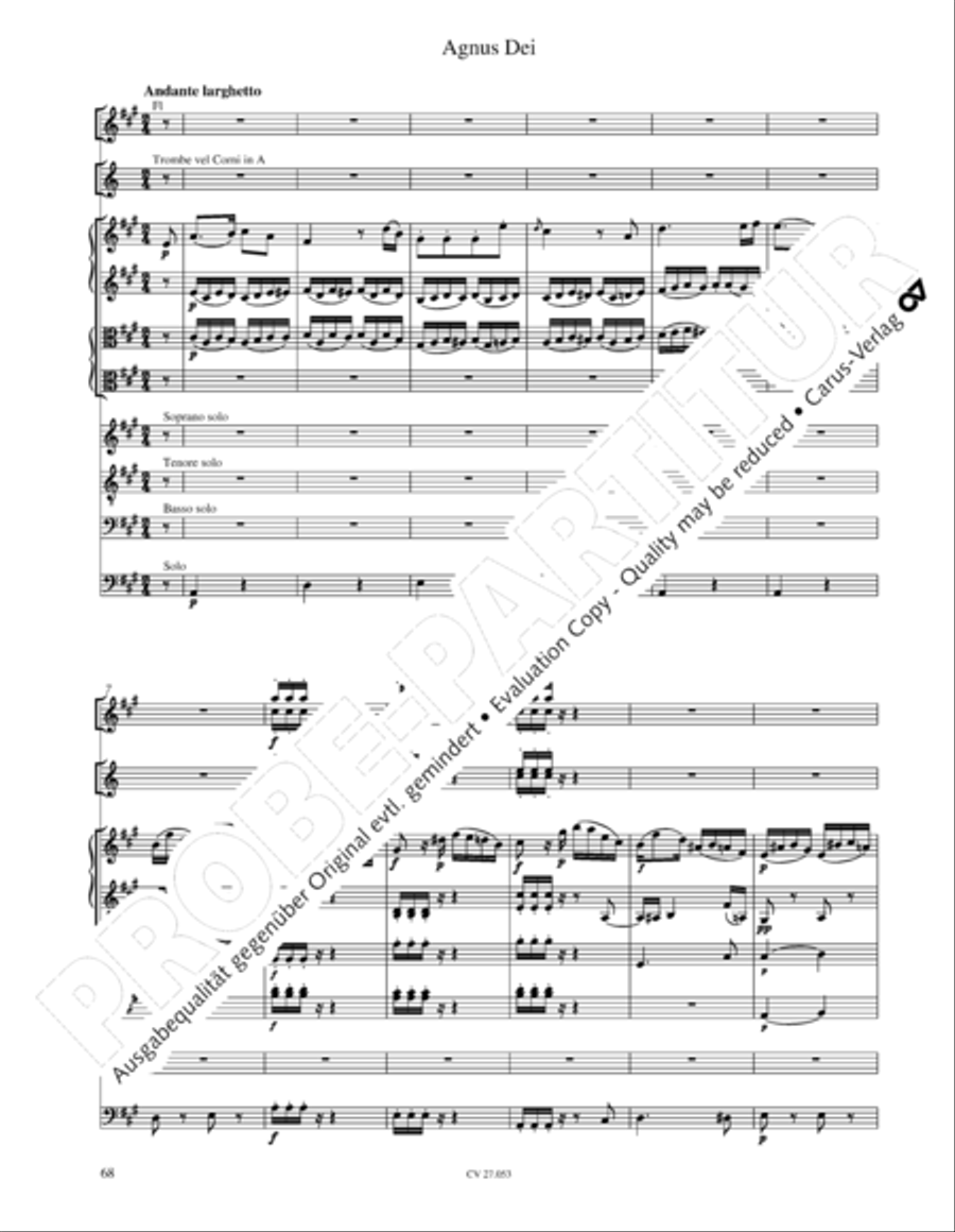 Creation Mass in A-major after Joseph Haydn (Schopfungsmesse in A nach Joseph Haydn) 4-Part scores gallery preview page 69