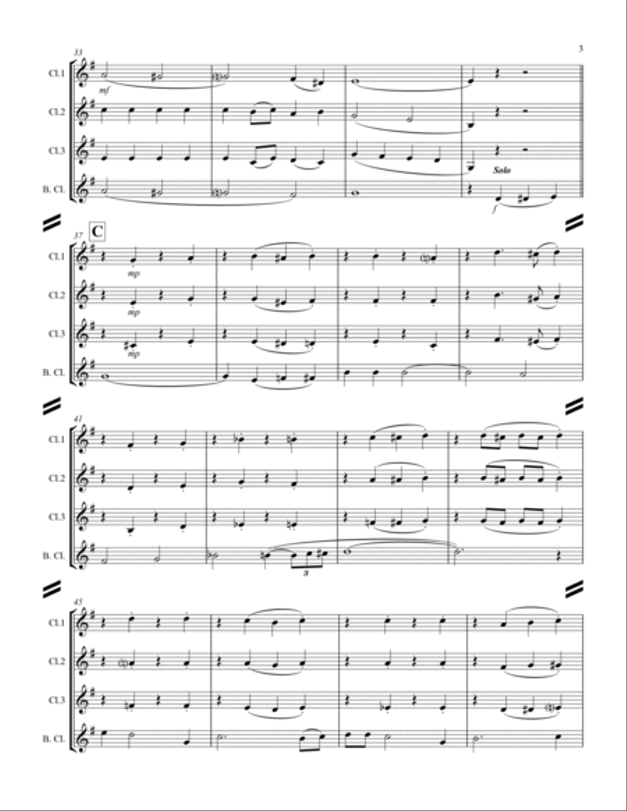 A Pretty Girl is Like a Melody (for Clarinet Quartet) Clarinet Quartet scores gallery preview page 4