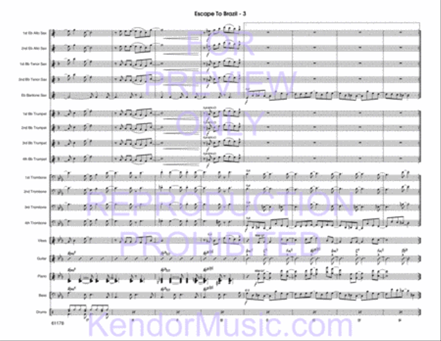 Escape To Brazil Escape To Brazil Jazz Ensemble scores gallery preview page 4