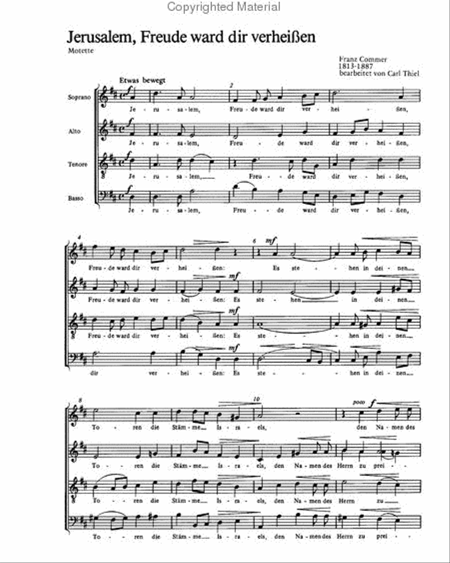 Commer: Jerusalem; Hauptmann: Die Nacht ist gekommen Collection / Songbook scores gallery preview page 2